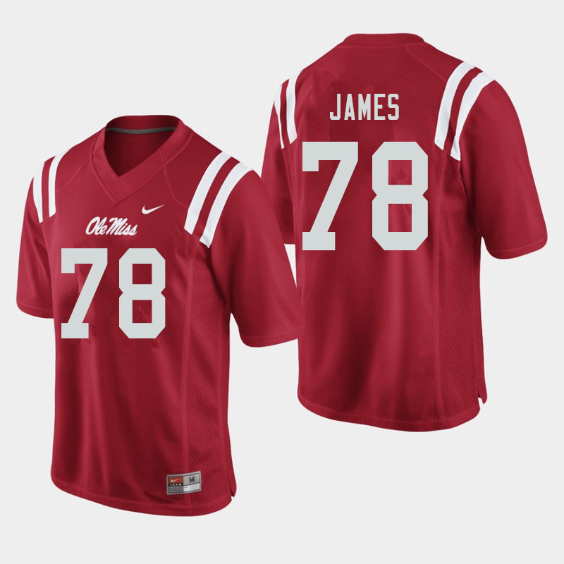 Jeremy James Ole Miss Rebels NCAA Men's Red #78 Stitched Limited College Football Jersey ZLQ1558JO